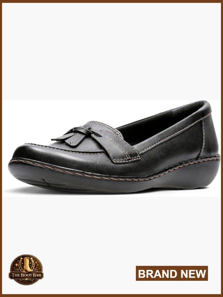 Leather Slip-On Loafers With Ortholite Footbed, Tassel Detail, 1.29 Inch Heel